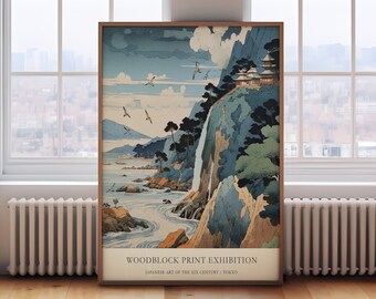 Japanese Art, Japanese Wall Art, Japanese landscape Poster, Japanese Print, Japandi Art, Japanese Gift, Japanese Wall Decor, Woodblock Print