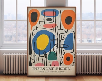 Modern art exhibition poster, contemporary print, museum exhibition poster, modern abstract art print, Matisse print, colourful wall art