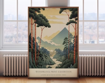 Japanese Art, Japanese Wall Art, Japanese landscape Poster, Japanese Print, Japandi Art, Japanese Gift, Japanese Wall Decor, Woodblock Print