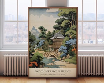 Japanese Art, Japanese Wall Art, Japanese landscape Poster, Japanese Print, Japandi Art, Japanese Gift, Japanese Wall Decor, Woodblock Print