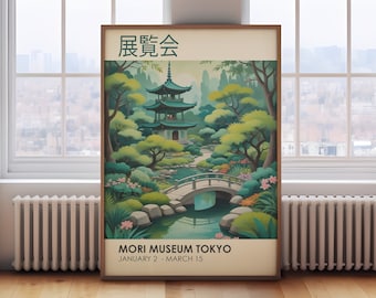 Japanese print, Japanese garden landscape, Japanese Wall Art, Japanese art, Japandi Art, Japanese Gifts, Japanese decor, Woodblock Print