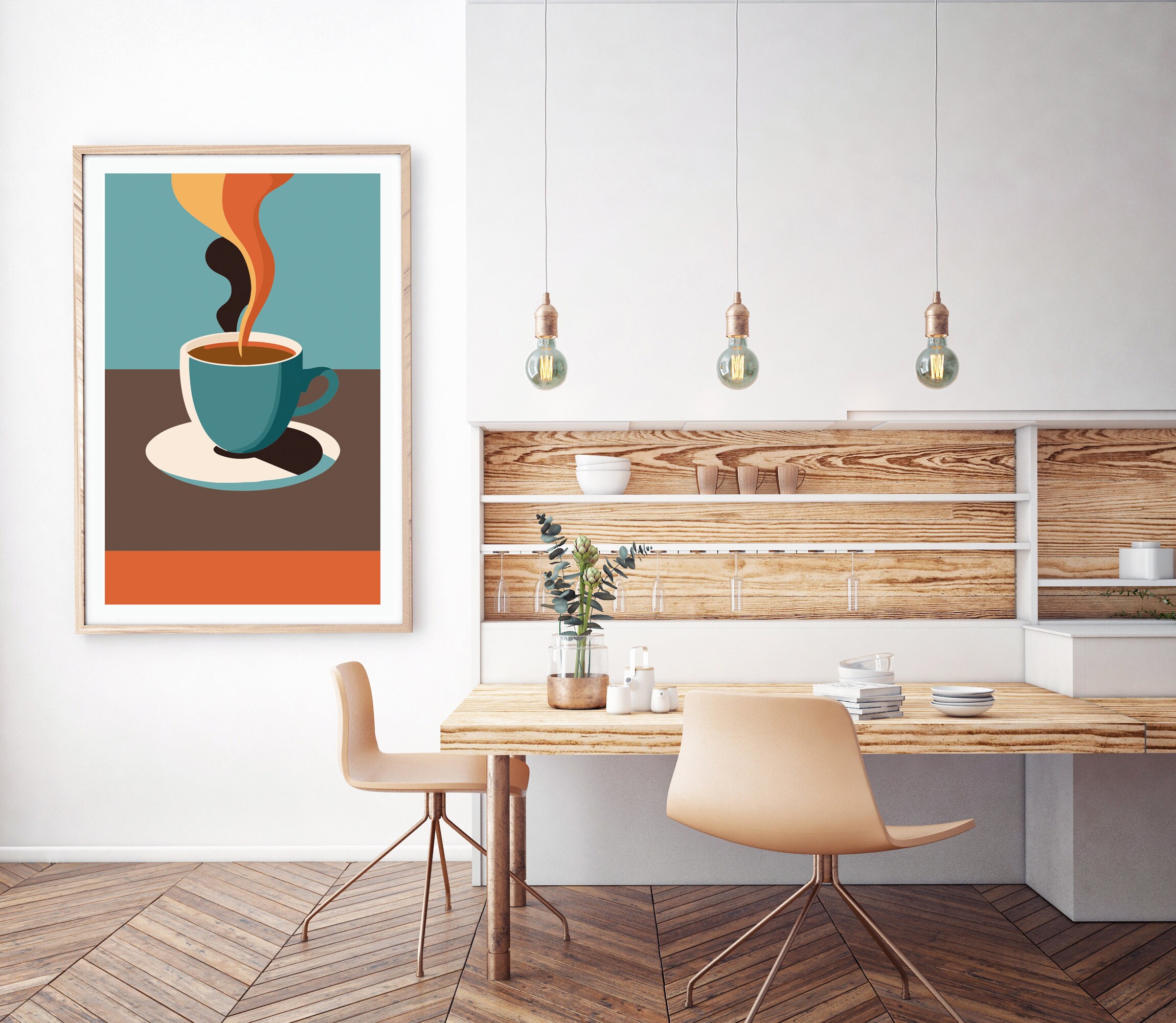 SUPERDANT 6 Stuks Koffie Muur Kunst Foto's Macha Canvas Prints Ongelijst Retro Cafe Muurdecor Keuken Kunstwerk voor Keuken Huis Cafe Restaurant Vintage Decor Geen Lijst