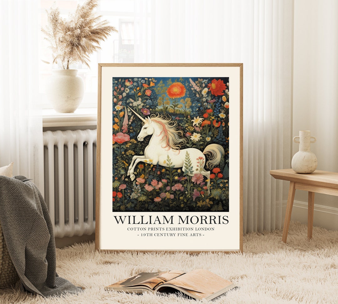 William Morris Print, Unicorn Print, William Morris Exhibition Print ...