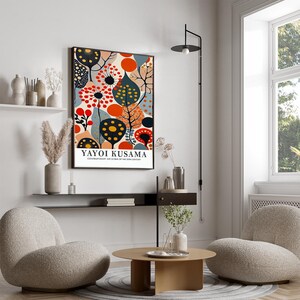 Yayoi Kusama print, bright Japanese decor, Japanese poster, Japanese wall art, abstract Japanese art, Japanese gift, bright wall art, bild 4