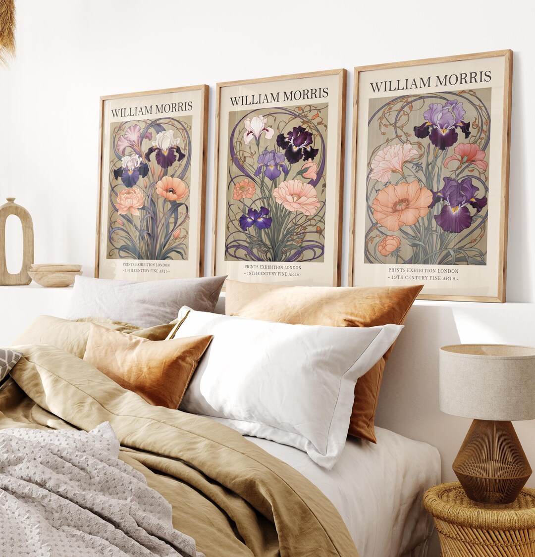 Set of 3 William Morris Prints, Art Nouveau Floral Prints, Vintage ...