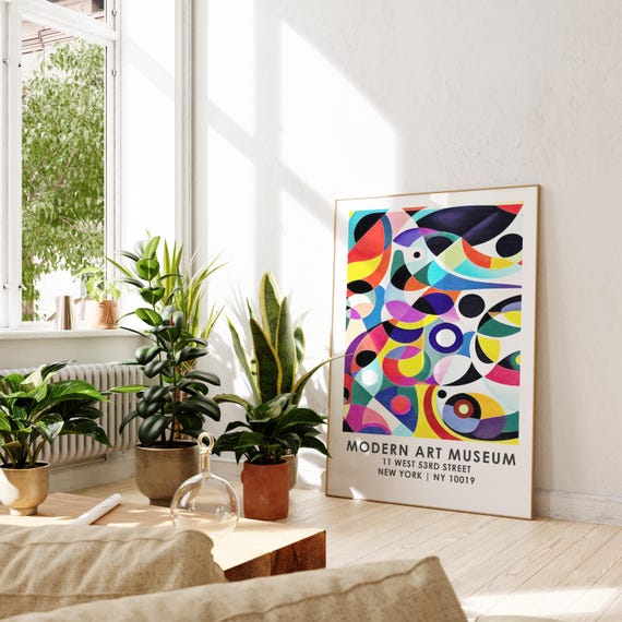 NY Art Museum Poster, Modern Print, Modern Abstract Art, New