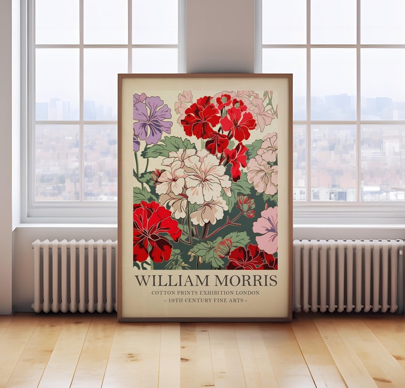 William Morris Print, Vintage Floral Print, Red Botanical Wall Art ...