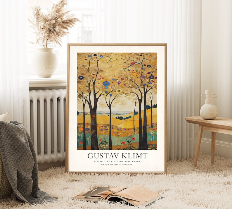 Gustav Klimt Print, Klimt Museum Poster, Gustav Klimt Poster, Klimt Exhibition Poster, Art Nouveau, abstract landscape print, image 4