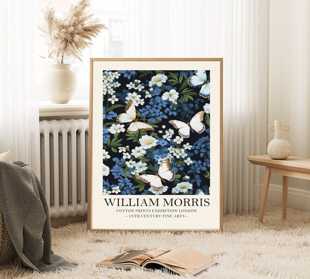 William Morris Butterfly Print, Vintage Style William Morris Exhibition ...