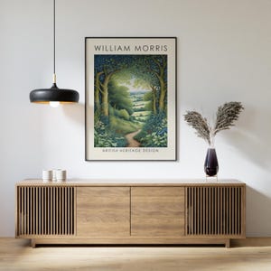 William Morris print, woodland painting, vintage landscape painting, woodland wall art, Heritage wall art, landscape wall art image 4