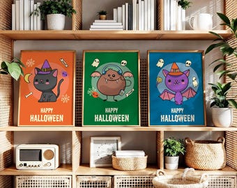 Cute Halloween decor, childrens Halloween prints, Halloween wall art