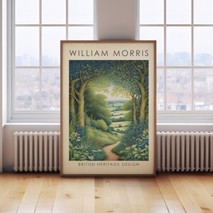 William Morris print, woodland painting, vintage landscape painting, woodland wall art, Heritage wall art, landscape wall art image 5