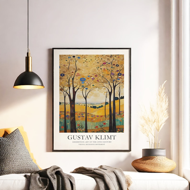 Gustav Klimt Print, Klimt Museum Poster, Gustav Klimt Poster, Klimt Exhibition Poster, Art Nouveau, abstract landscape print, image 2