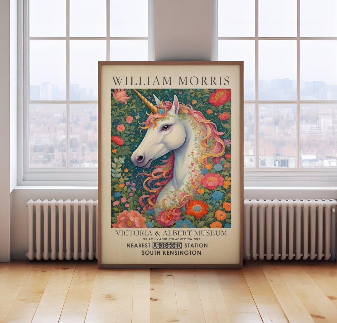 William Morris Unicorn Print, William Morris Exhibition Print, Textiles ...
