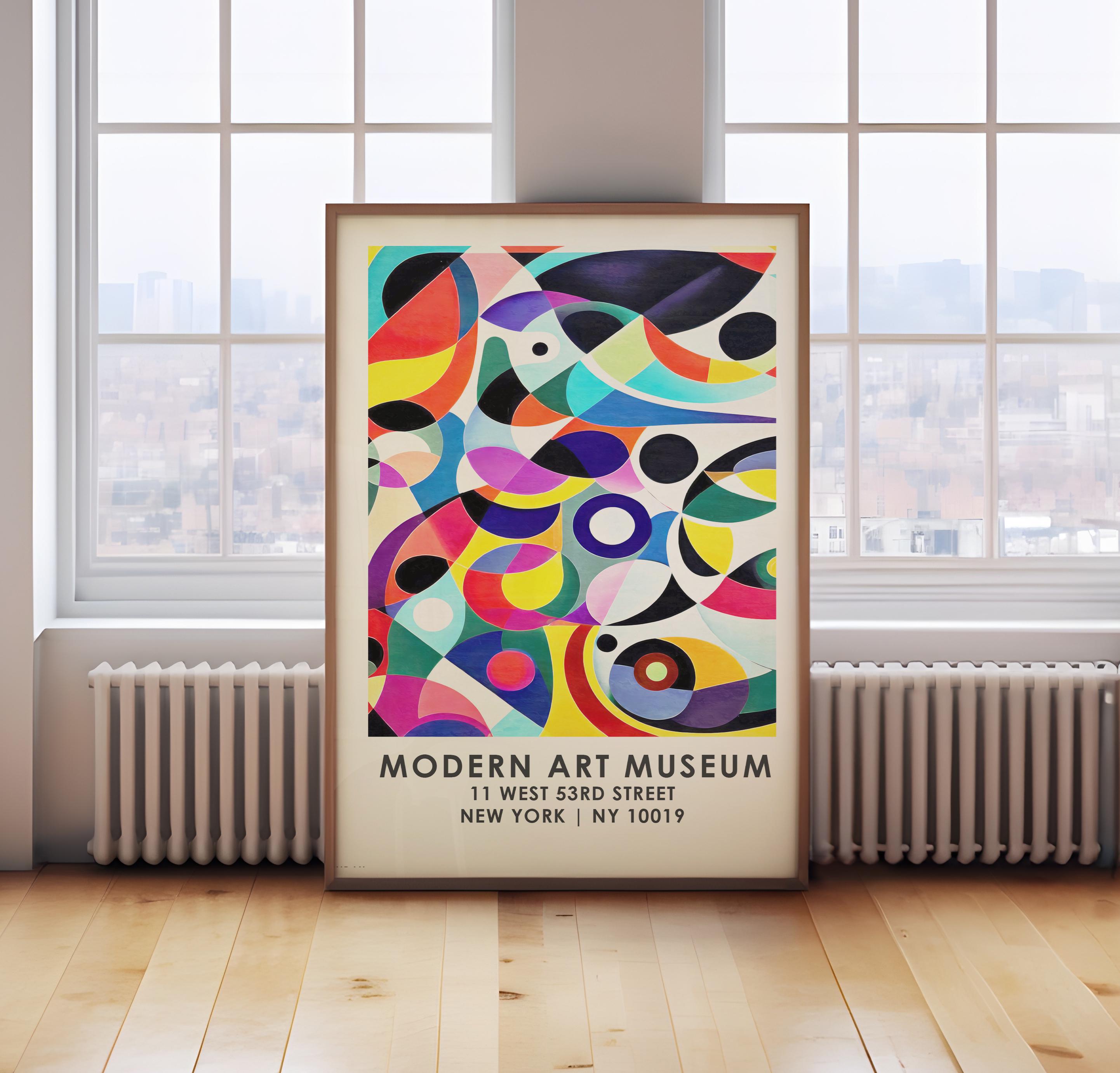 NY Art Museum Poster, Modern Print, Modern Abstract Art, New