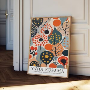 Yayoi Kusama print, bright Japanese decor, Japanese poster, Japanese wall art, abstract Japanese art, Japanese gift, bright wall art, bild 2