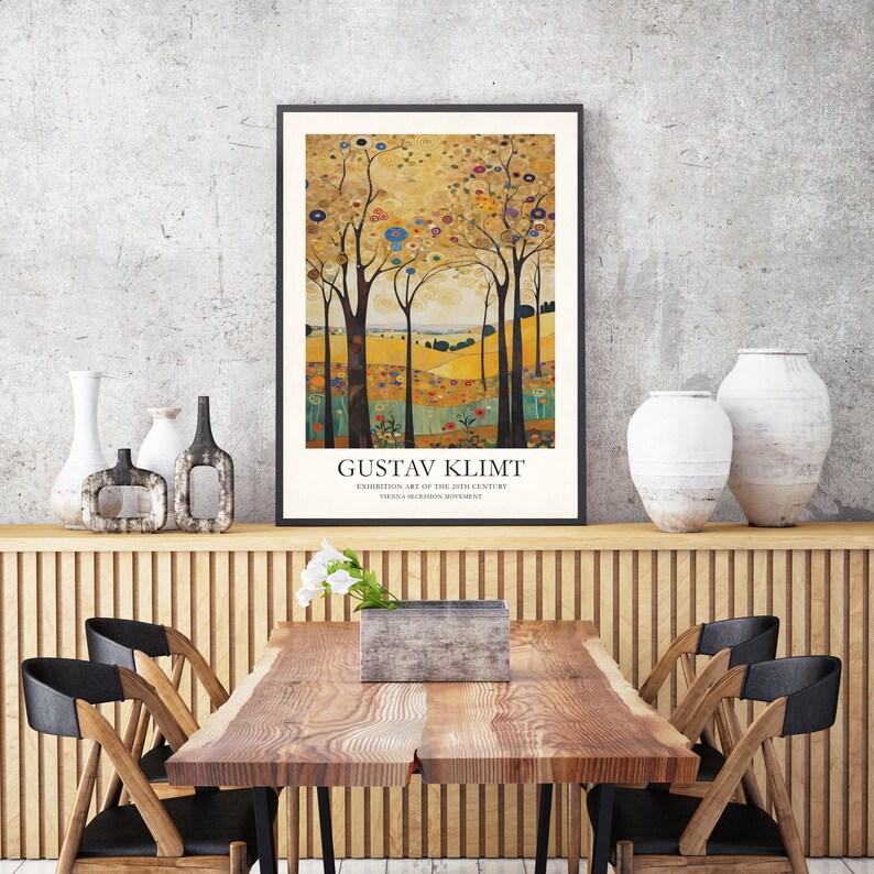Gustav Klimt Print, Klimt Museum Poster, Gustav Klimt Poster, Klimt Exhibition Poster, Art Nouveau, abstract landscape print, image 3