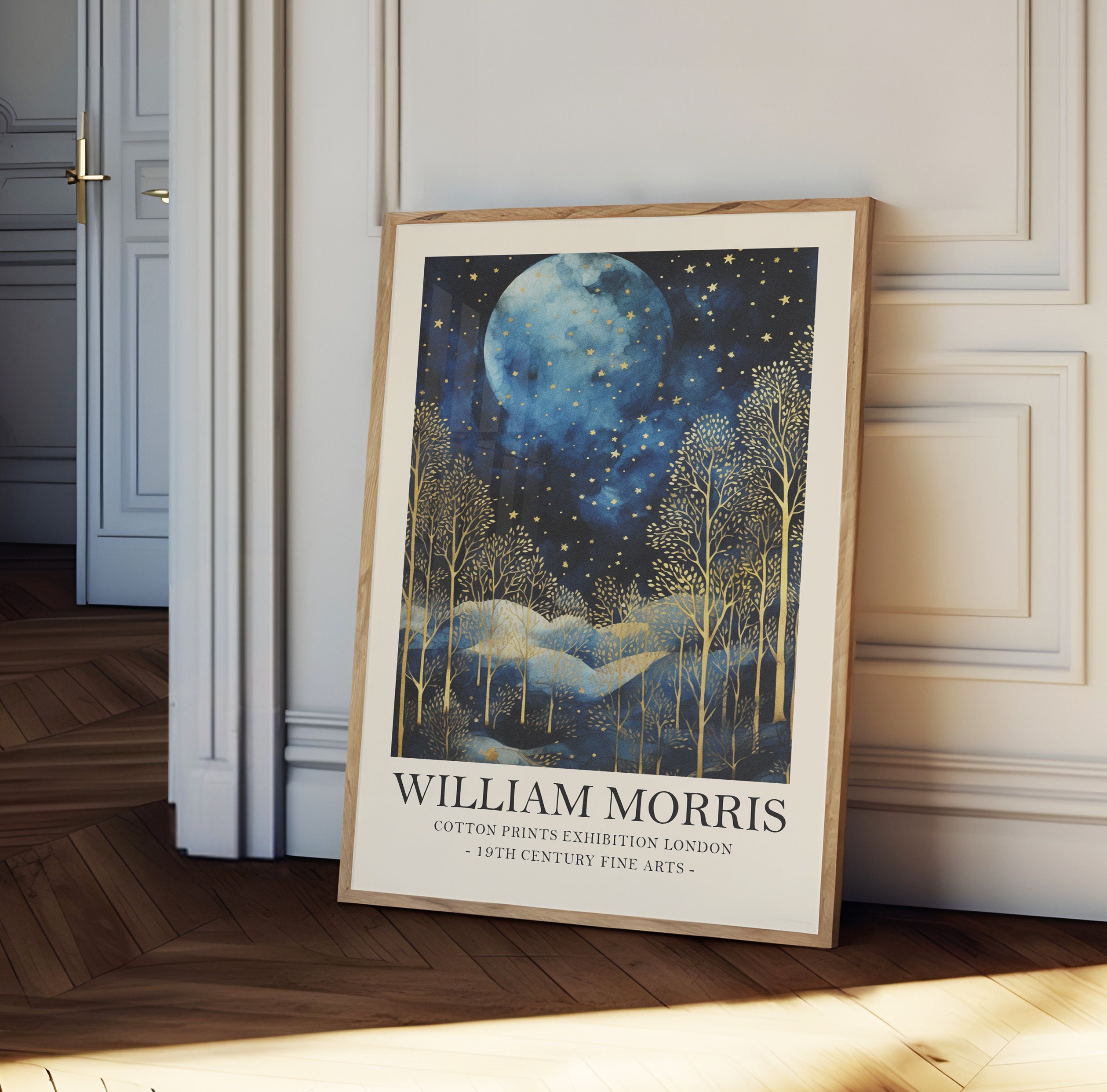 William Morris Print, Moon and Stars Print, Vintage Style William ...