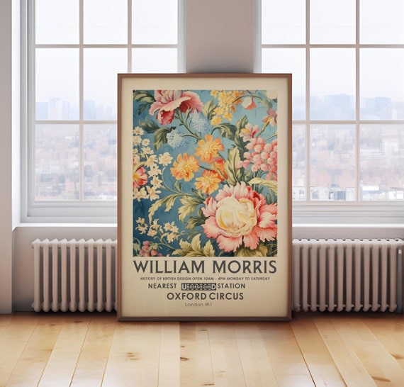 William Morris botanical print, vintage Flower print, vintage botanical print, botanical wall art, floral wall art