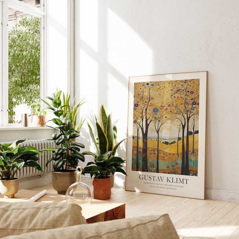 Gustav Klimt Print, Klimt Museum Poster, Gustav Klimt Poster, Klimt Exhibition Poster, Art Nouveau, abstract landscape print, image 5