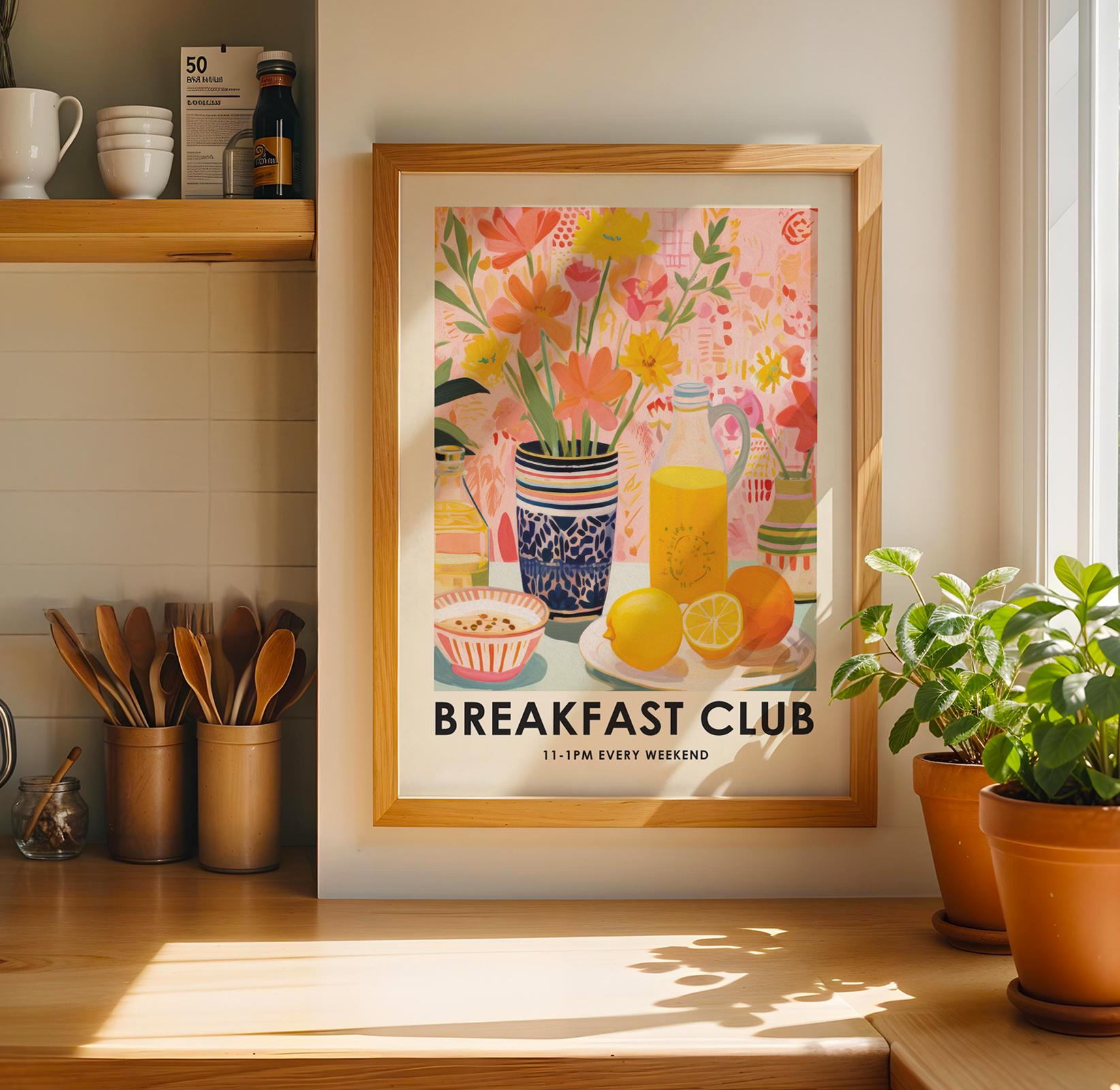 Breakfast Print Breakfast Club Print, Vintage Food Print, Breakfast Print, Food ...