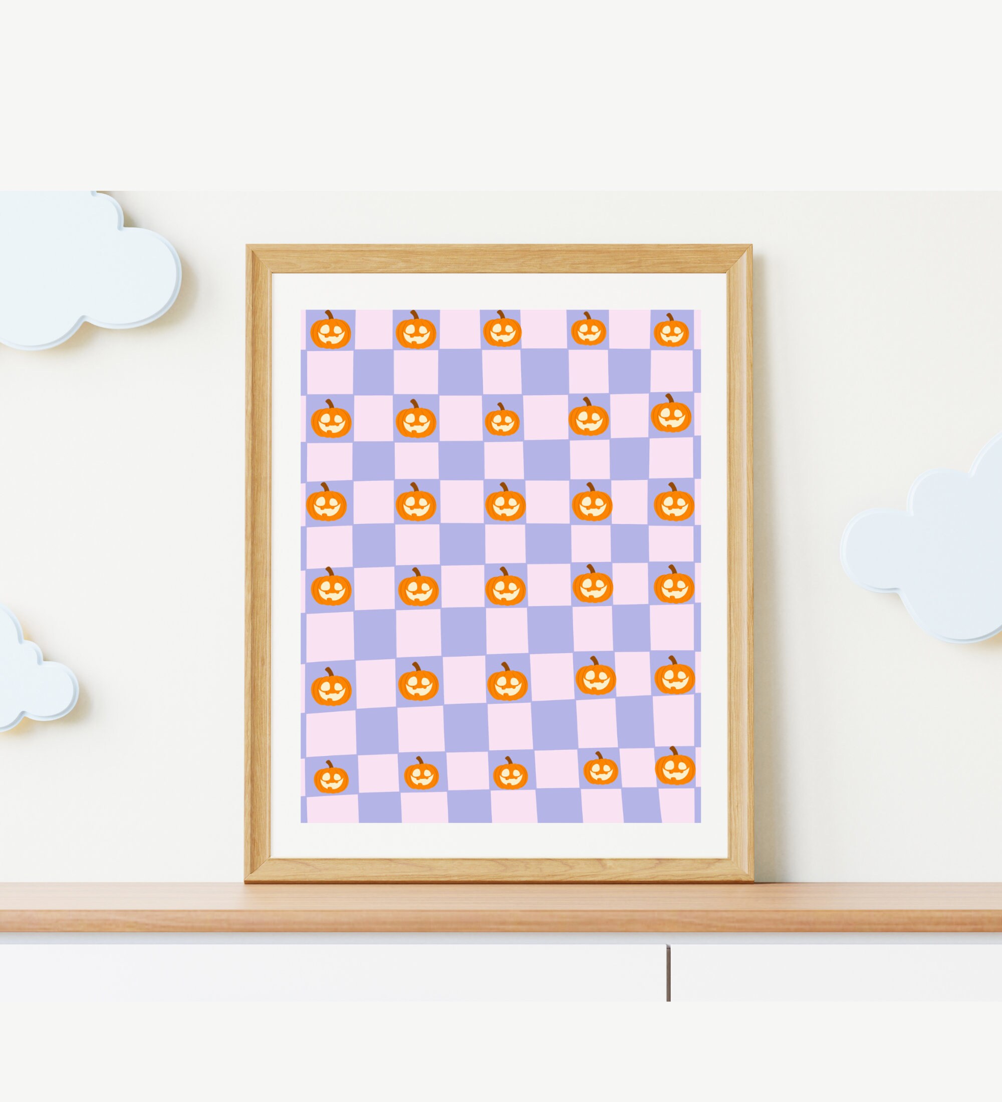 Pastel Halloween Printable Set of 4 Prints, Ghost and Pumpkin Prints ...