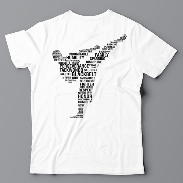Taekwondo Typography T-Shirt Design