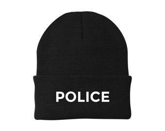 Police Embroidered Beanie