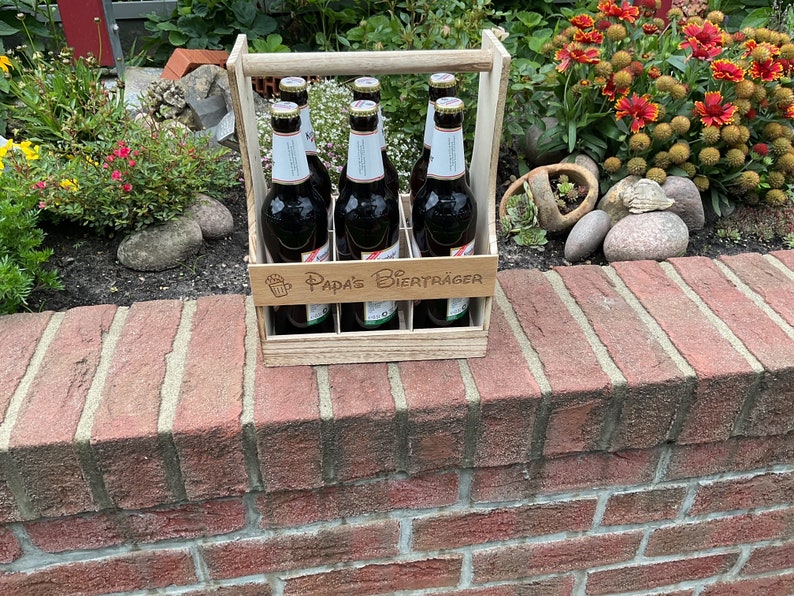 Porte-bouteilles / porte-bière avec gravure personnalisée, par exemple nom ou inscription de votre choix comme cadeau image 2