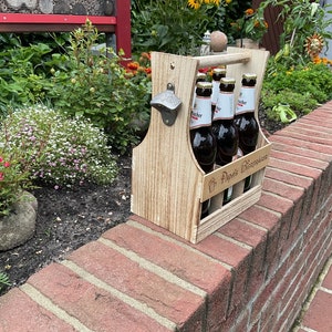 Porte-bouteilles / porte-bière avec gravure personnalisée, par exemple nom ou inscription de votre choix comme cadeau image 3