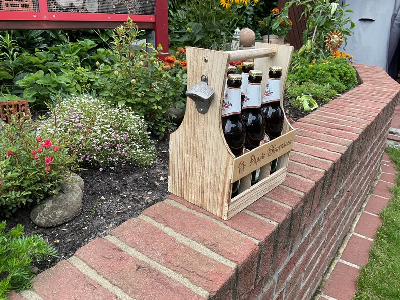 Porte-bouteilles / porte-bière avec gravure personnalisée, par exemple nom ou inscription de votre choix comme cadeau image 3