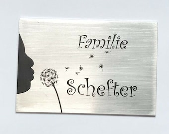 Nouveau panneau de porte en acier inoxydable, panneau de porte d'entrée, plaque signalétique avec gravure au choix