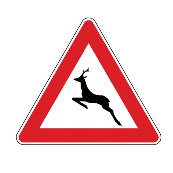 Triangular 24" X 21" Deer Crossing Sign