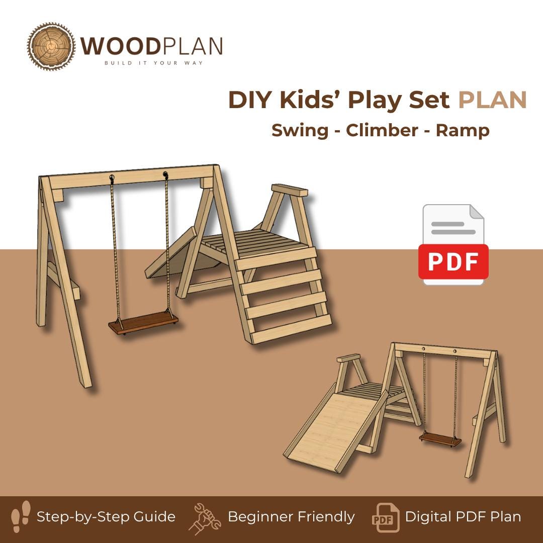 Set Plan Example Kids A-frame Play Set Plan PDF | Swing - Climber - Ramp | Beginner DIY ...