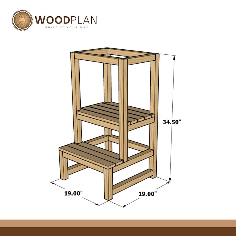 Step Stool Out Line DIY Toddler Helper Stool Plan: Kitchen & Bathroom Step Stool (PDF ...