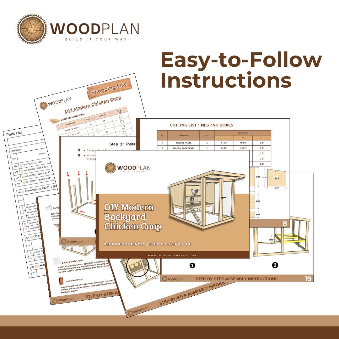 Chicken Coop Woodworking Plan | Easy Backyard Hen House DIY | PDF ...