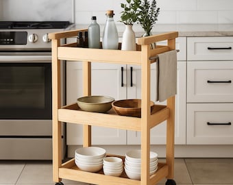 DOEWORKS Carrelli Portaoggetti con Tazze Appese Carrello Cucina a 4