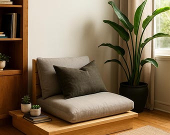 Japanese Style Single Sofa Plan | Minimalist Platform Chair, Zen-Inspired DIY