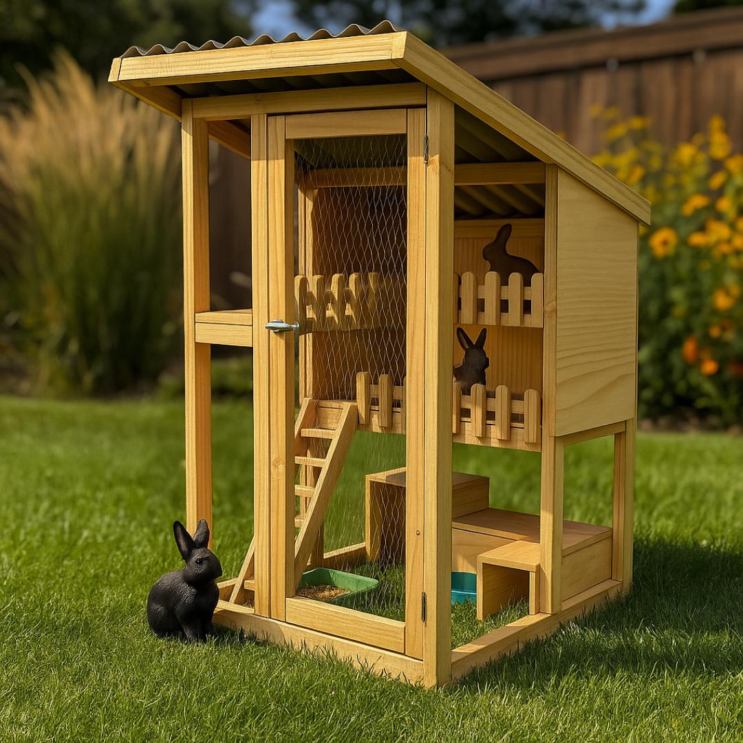 カスタムウサギ小屋設計図：パーソナライズされたDIY木工（デジタル