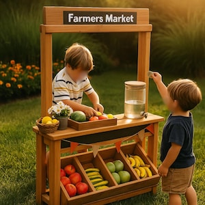 Farmer’s Market Stand Woodworking Plan – DIY Digital PDF | Easy Outdoor Build for Kids