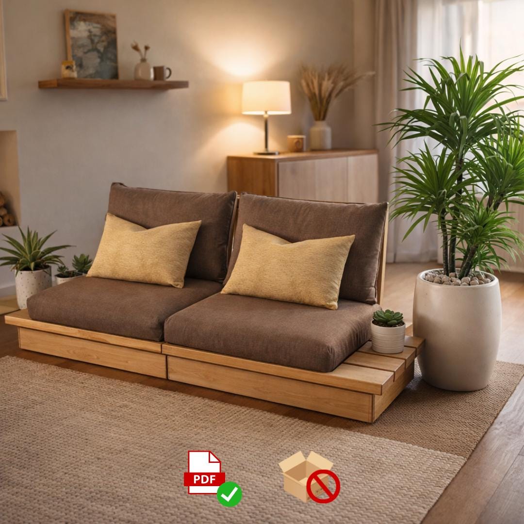 DIY Japanese-style Low Sofa Woodworking Plans | Modular Chair Pair