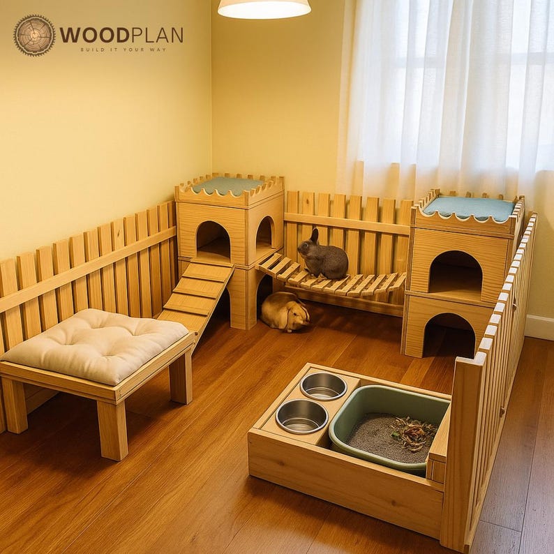 Bunny Playground Corner – DIY Rabbit Castle & Bridge | Indoor Bunny ...