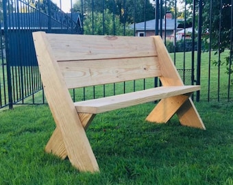 Cedar Leopold Bench Plans – Beginner DIY Woodworking PDF – 2x8 Outdoor Garden Seat Blueprint