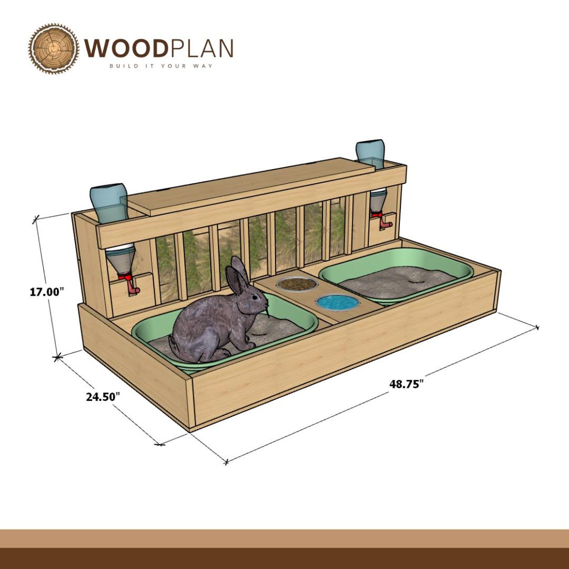 DIY Rabbit Litter Box Station With Hay Feeder (PDF Plan Download) - Etsy
