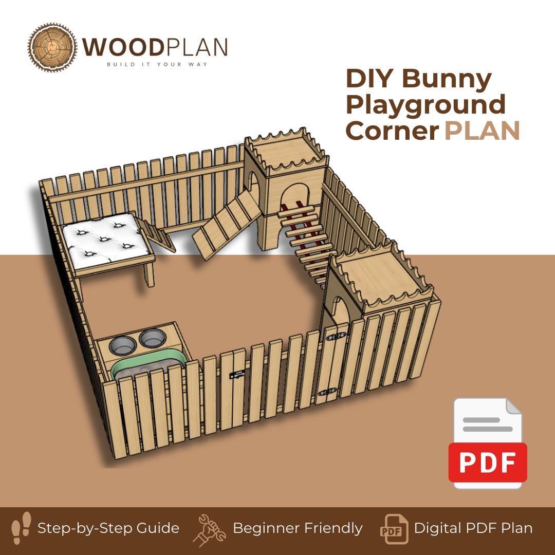 Bunny Playground Corner – DIY Rabbit Castle & Bridge | Indoor Bunny ...