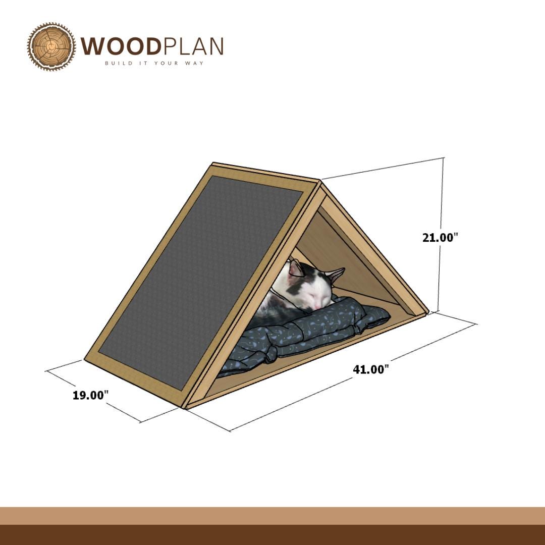Triangle Cat House Plan PDF | DIY Woodworking With Scratcher - Etsy