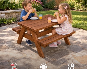 Kids Picnic Table Woodworking Plans: Beginner DIY Project (Digital Download)