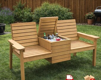 テーブル付き2人掛けベンチ（デジタルプラン） - Etsy 日本
