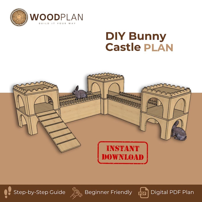 DIY Rabbit Castle Playground – Modular 3-tower Bunny Playhouse With ...