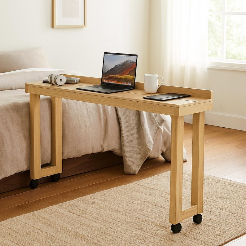 Overbed Table Plan PDF | Rolling Bed Desk, Side Rails, Locking Casters ...